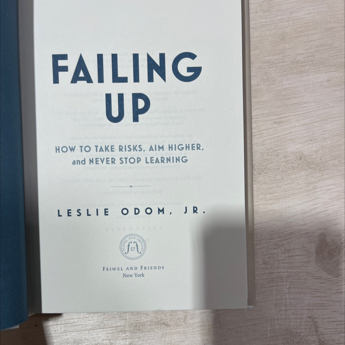 SIGNED failing up how to take risks, aim higher, and never stop learning book, by leslie odom, jr., 2018 Hardcover, image 2