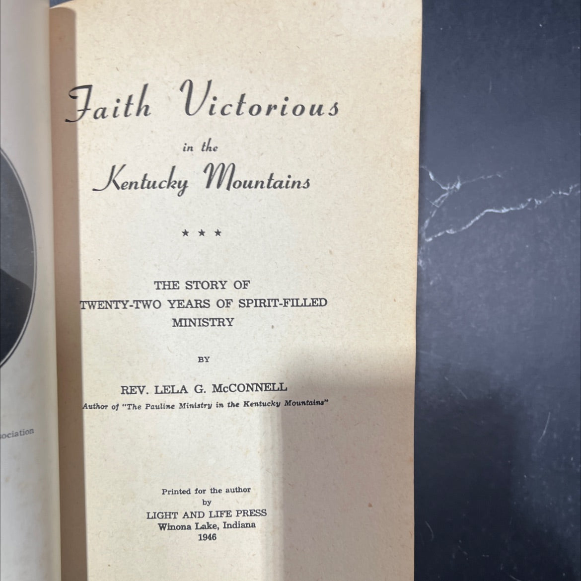faith victorious in the kentucky mountains book, by rev. lela g. mcconnell, 1946 Hardcover image 2