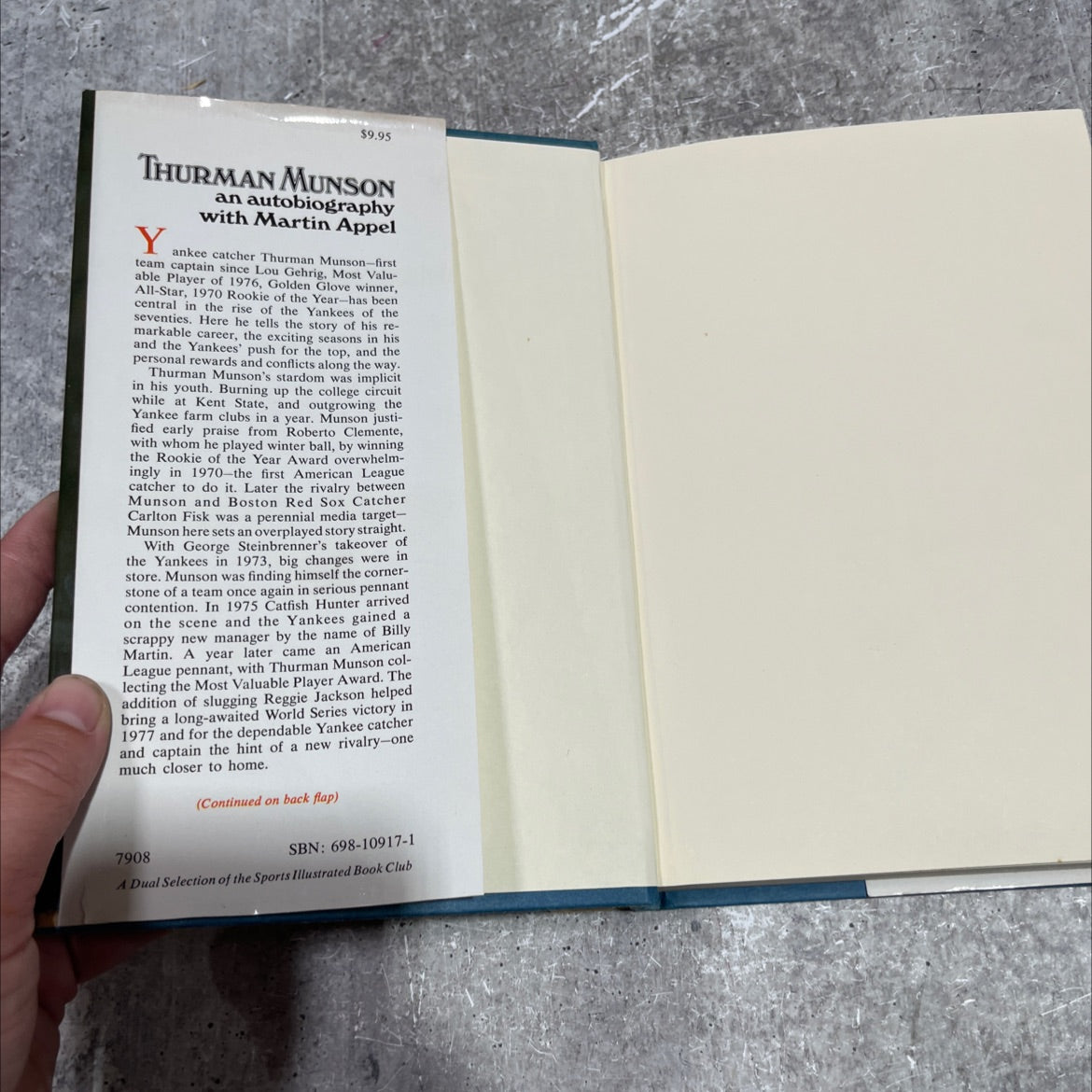 fame gallery thurman munson an autobiography book, by Thurman Munson and Martin Appel, 1979 Hardcover image 4