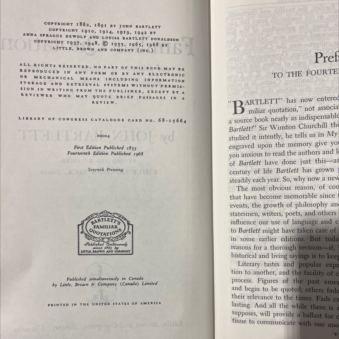 familiar quotations book, by john bartlett, 1968 Hardcover image 3