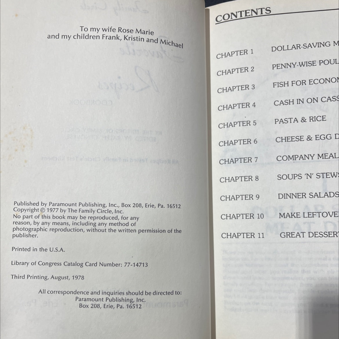 family circle favorite recipes book, by editors of family circle, 1977 Hardcover image 3