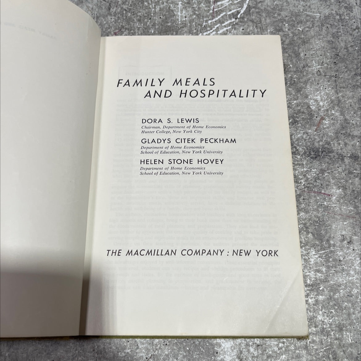 family meals and hospitality book, by dora s. lewis, gladys citek peckham, helen stone hovey, 1951 Hardcover image 2
