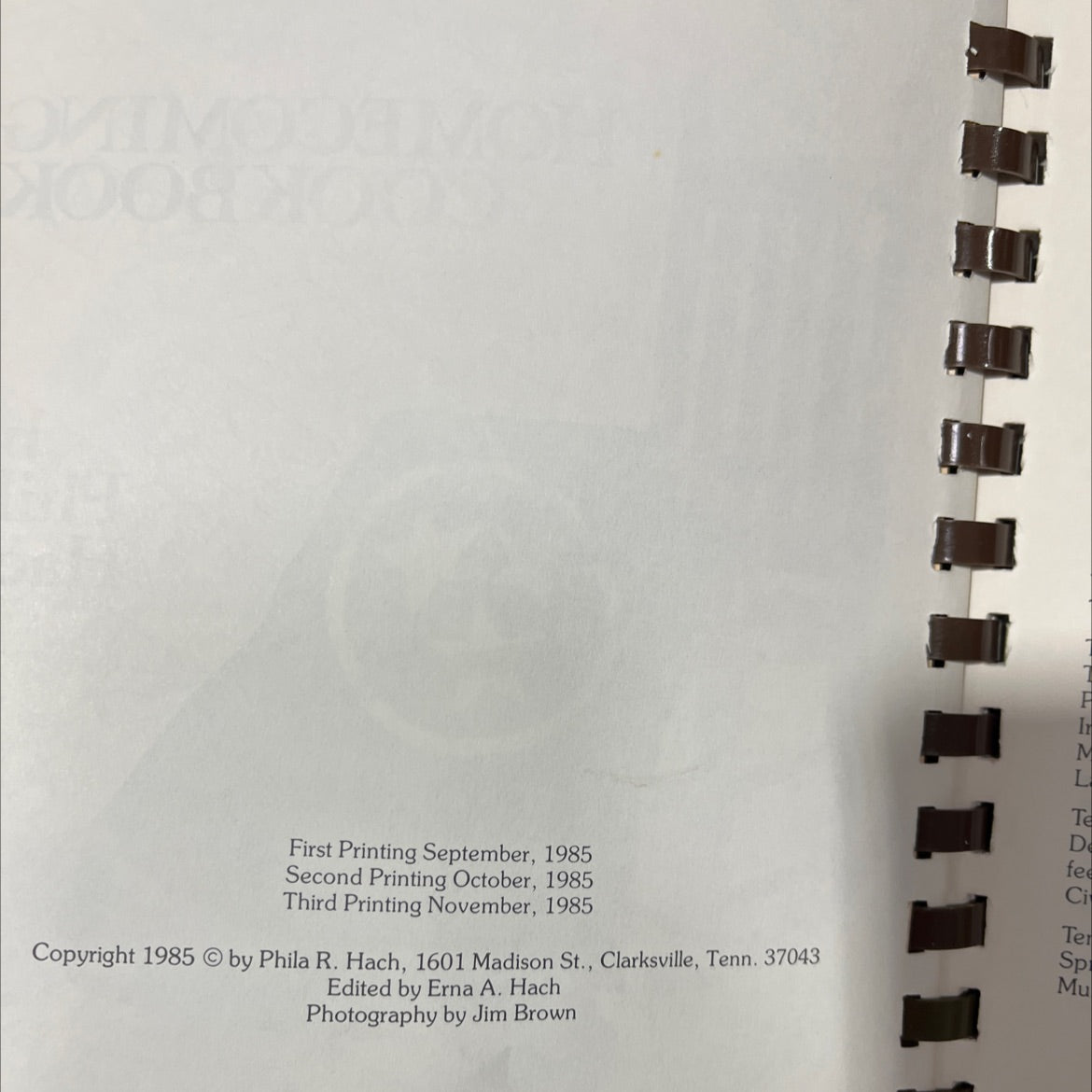 SIGNED famous homecoming cookbook tennessee book, by phila r. hach, 1985 Paperback, Vintage image 3