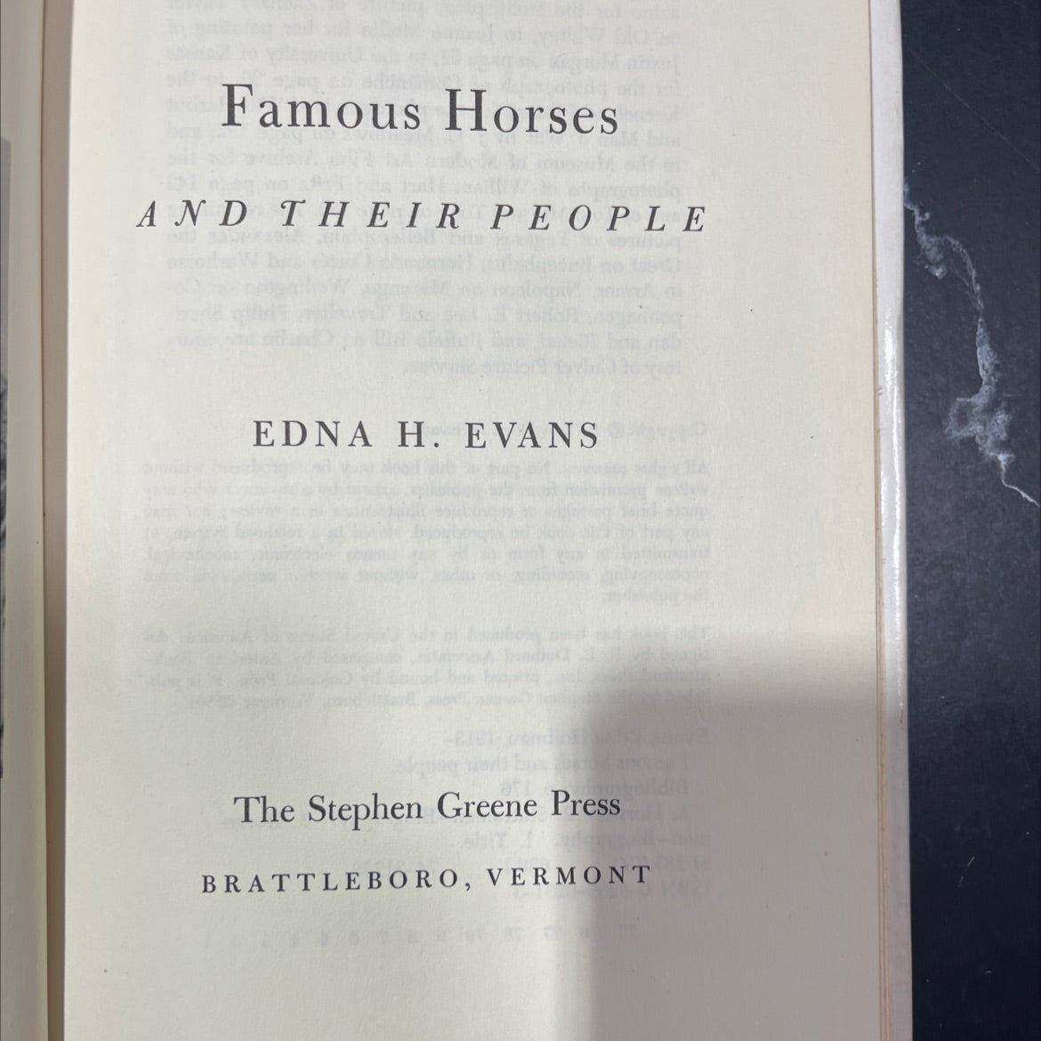 famous horses and their people book, by Edna H. Evans, 1975 Hardcover image 2
