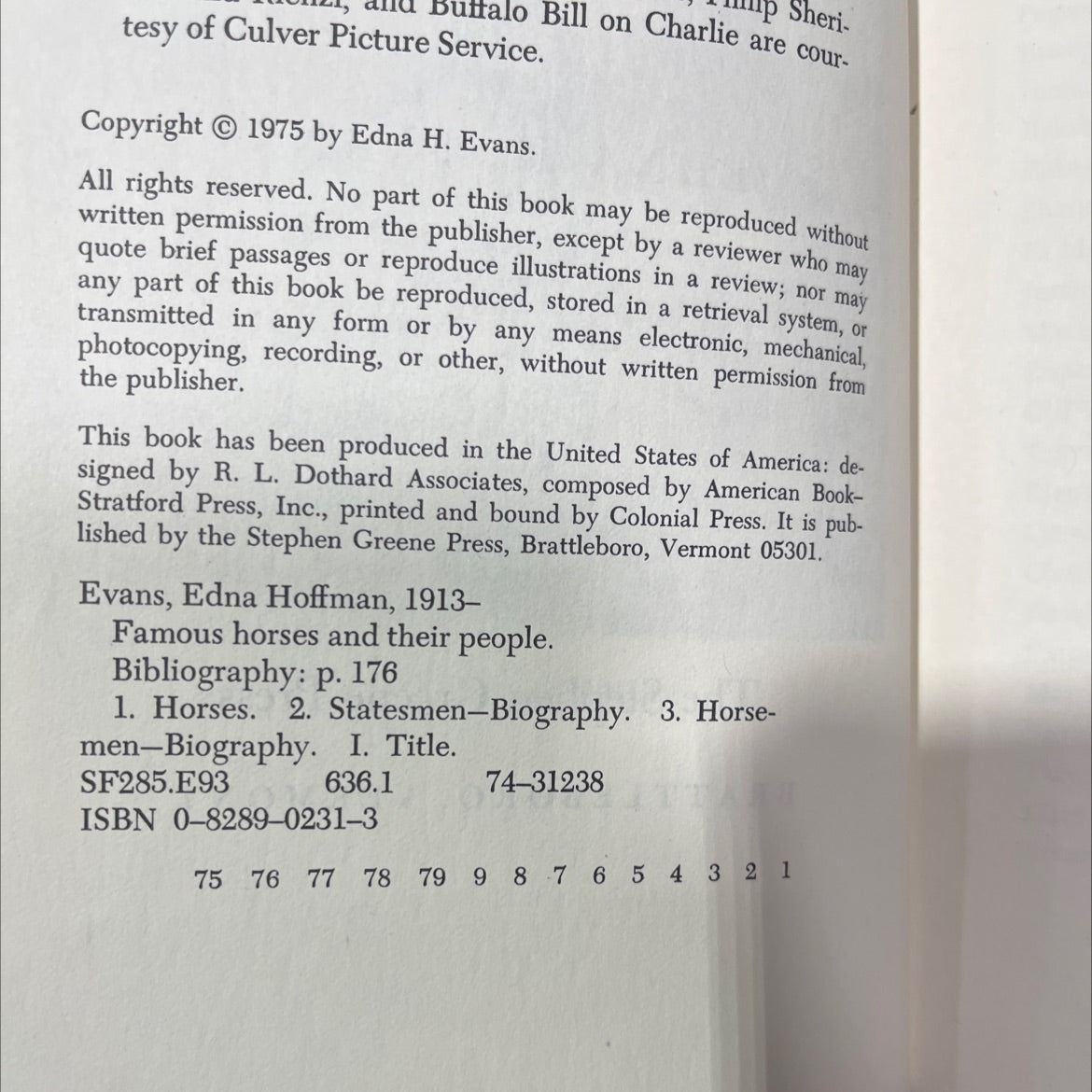 famous horses and their people book, by Edna H. Evans, 1975 Hardcover image 3