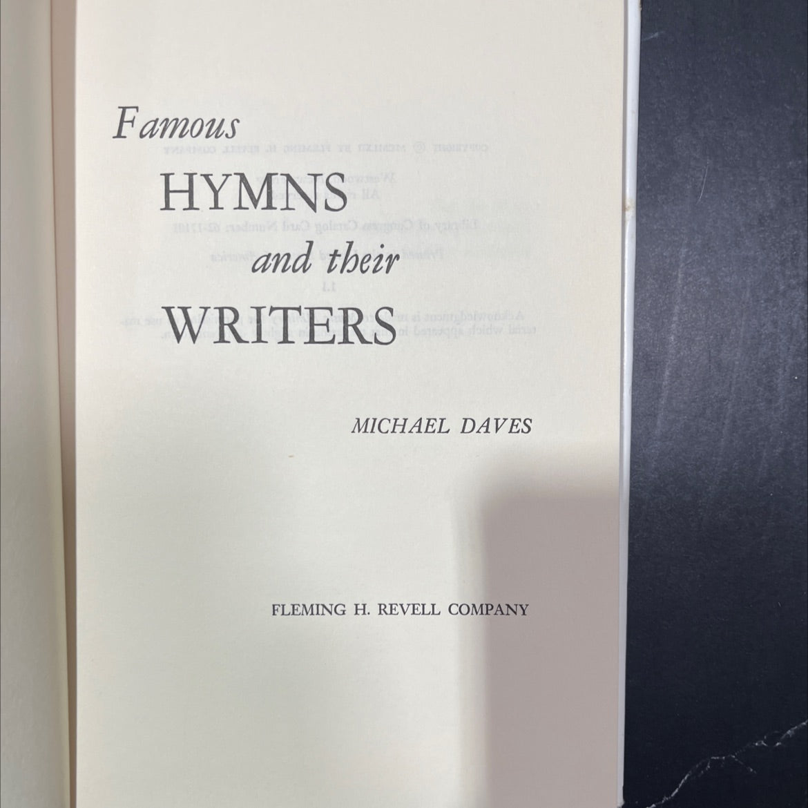 famous hymns and their writers book, by michael daves, 1962 Hardcover image 2