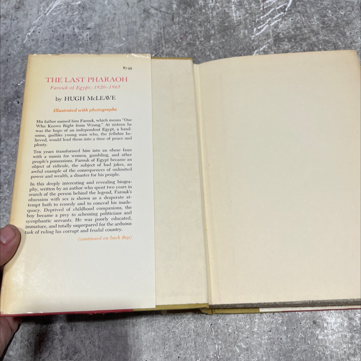 farouk of egypt book, by hugh mcleave, 1970 Hardcover image 4