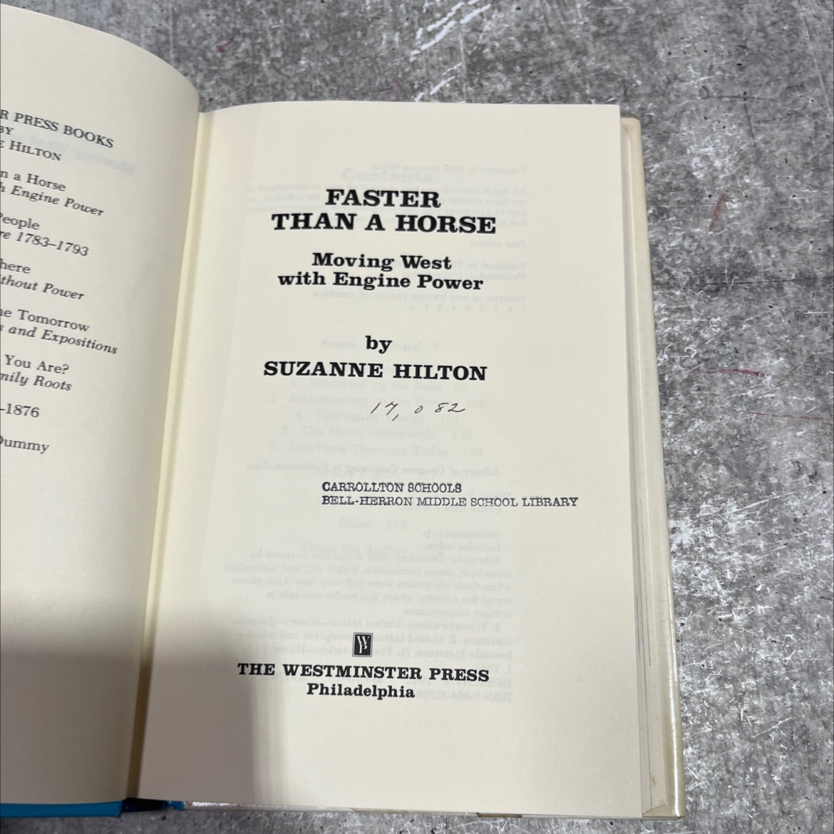 faster than a horse book, by suzanne hilton, 1983 Hardcover image 2