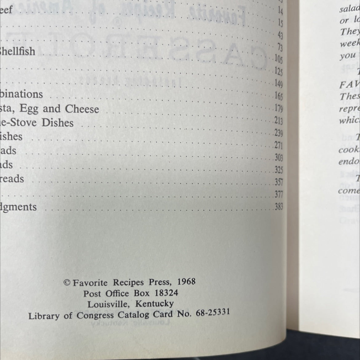 favorite recipes of america casseroles including breads book, by unknown, 1968 Hardcover image 3
