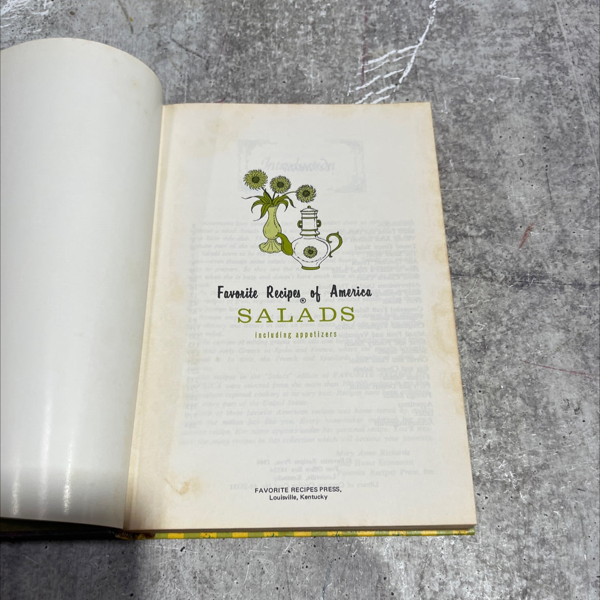 favorite recipes of america salads including appetizers book, by Mary Anne Richards, 1968 Hardcover image 2