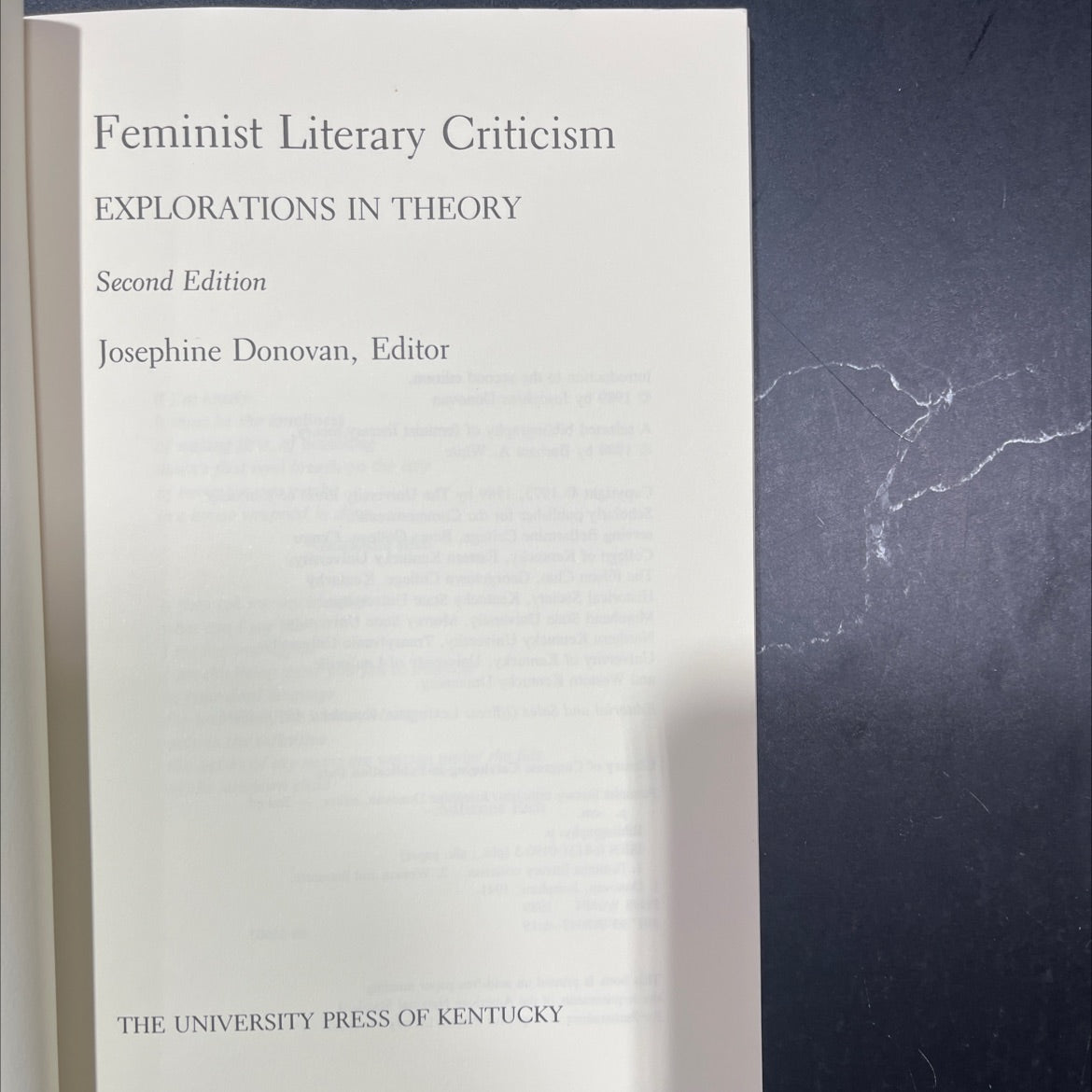 feminist literary criticism explorations in theory book, by Josephine Donovan, 1989 Hardcover image 2
