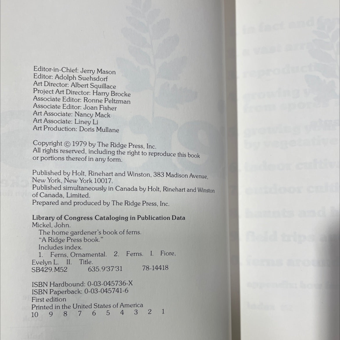 ferns book, by john mickel, evelyn fiore, 1979 Hardcover image 3