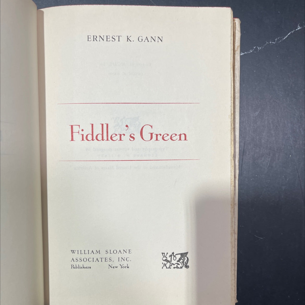 fiddler's green book, by ernest k. gann, 1970 Hardcover image 2