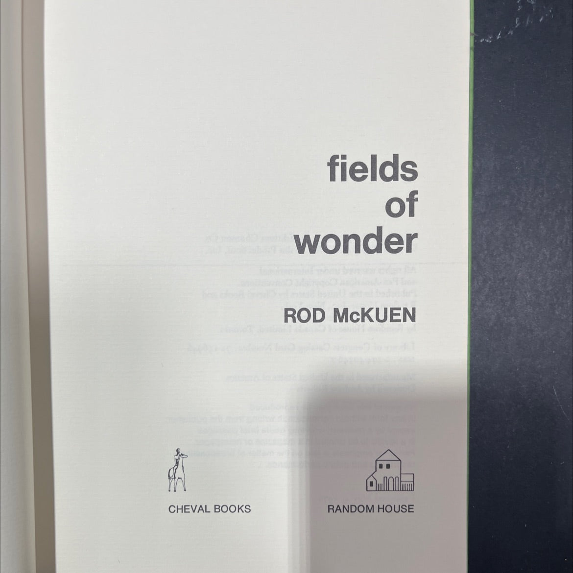 fields of wonder book, by rod mckuen, 1971 Hardcover image 2