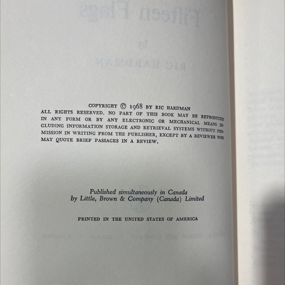 fifteen flags book, by ric hardman, 1968 Hardcover image 3