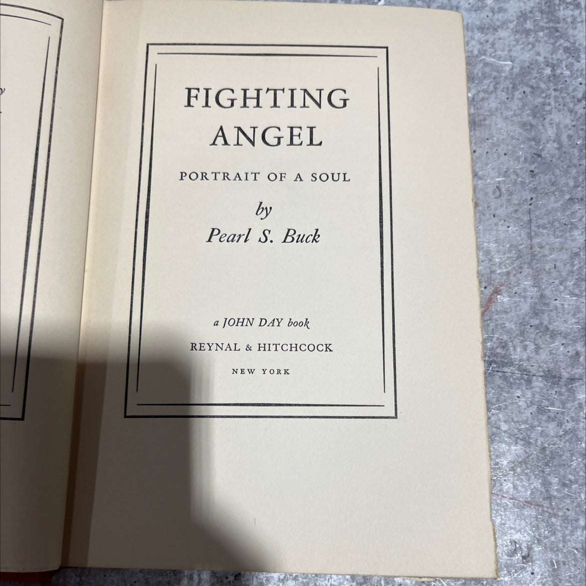 fighting angel portrait of a soul book, by pearl s. buck, 1936 Hardcover image 2