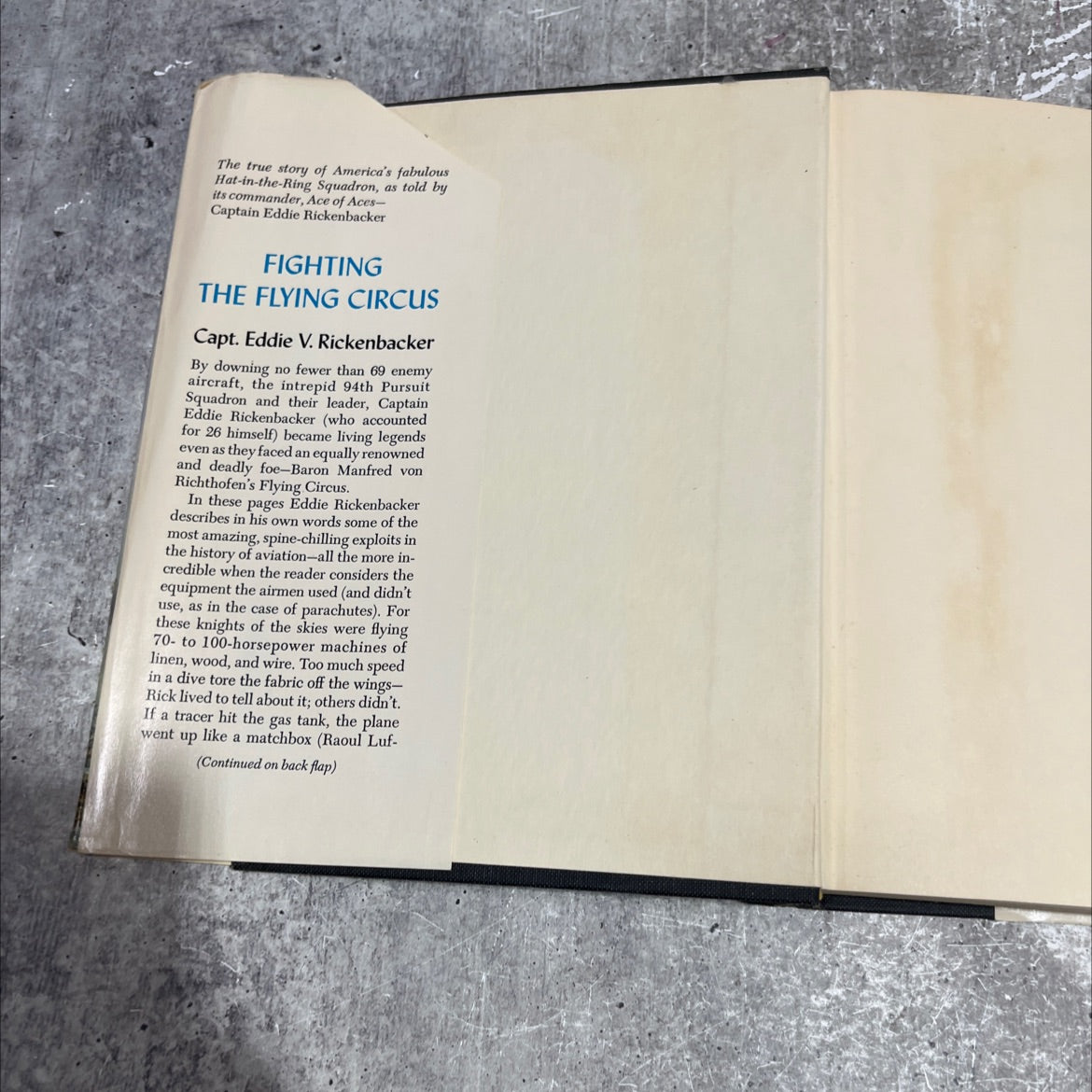 fighting the flying circus book, by captain eddie v. rickenbacker, 1965 Hardcover image 4