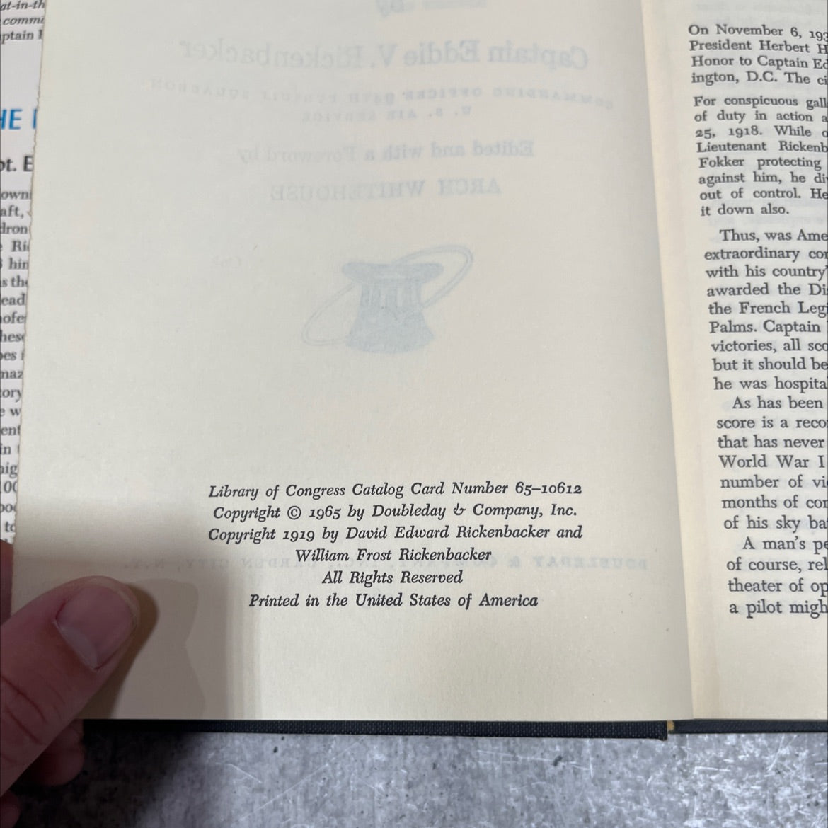 fighting the flying circus book, by captain eddie v. rickenbacker, 1965 Hardcover image 3