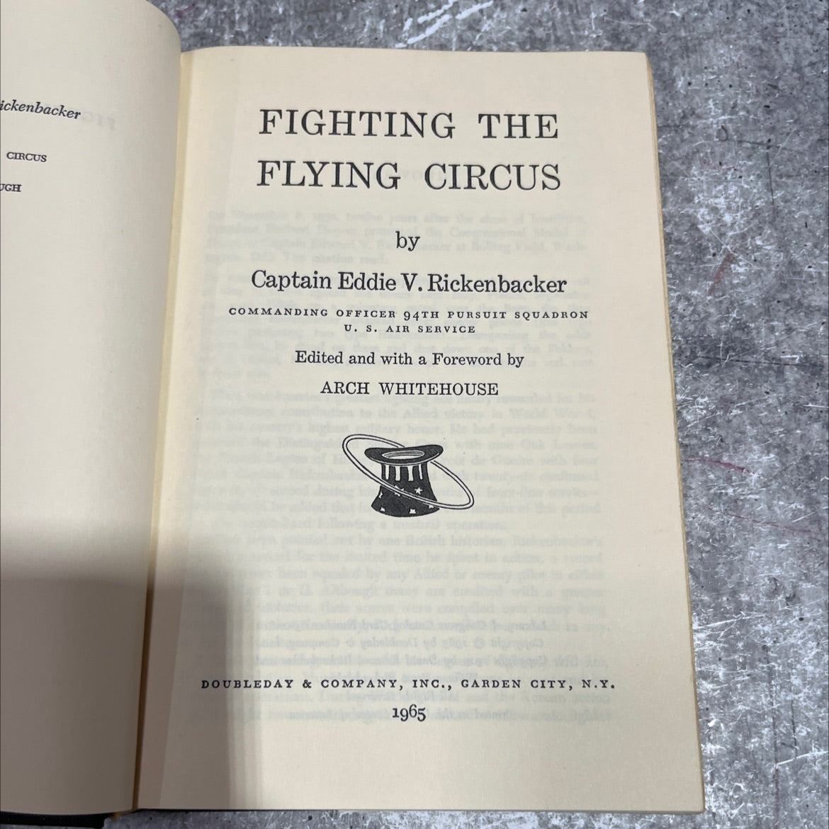 fighting the flying circus book, by captain eddie v. rickenbacker, 1965 Hardcover image 2
