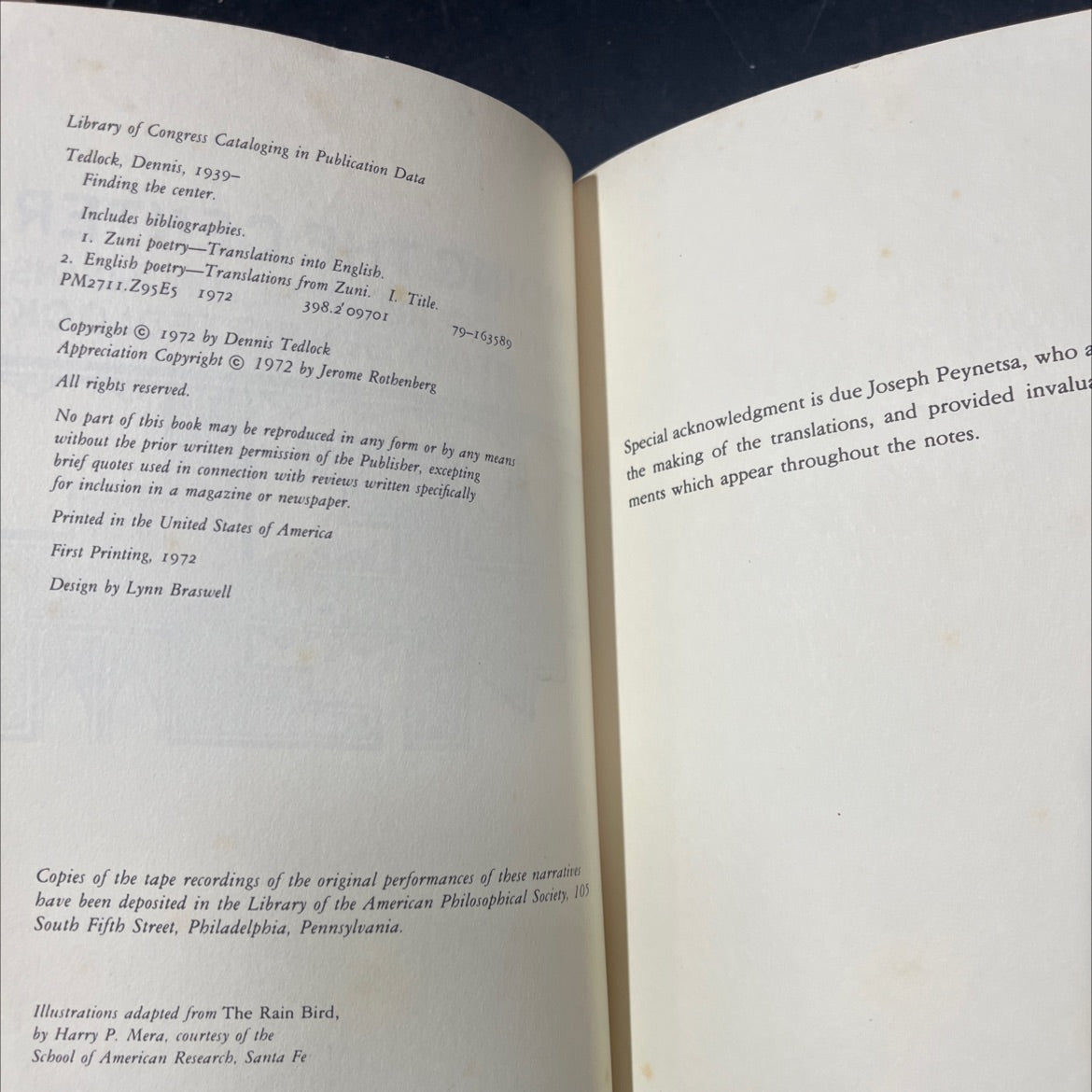 finding the center narrative poetry of the zuni indians book, by dennis tedlock, 1972 Paperback image 3
