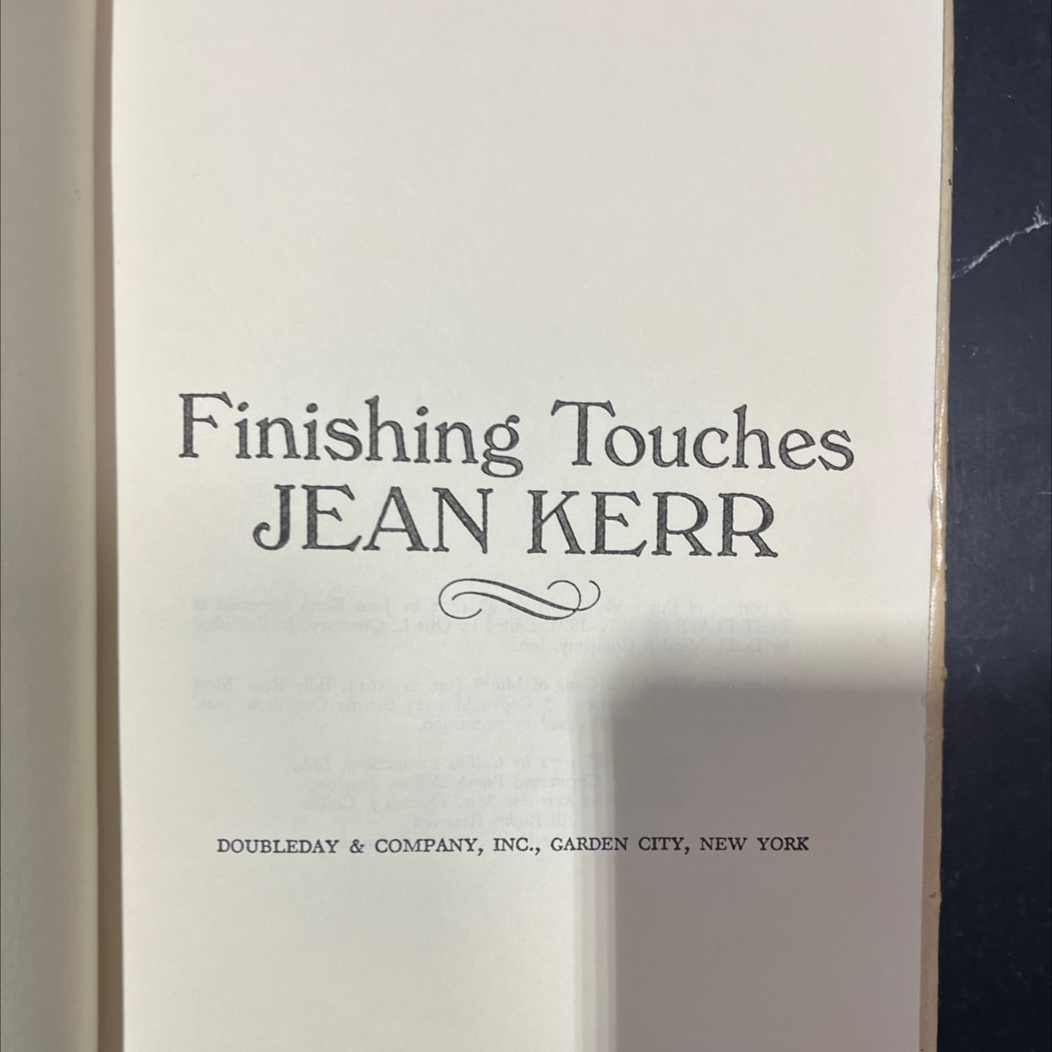 finishing touches book, by jean kerr, 1973 Hardcover image 2