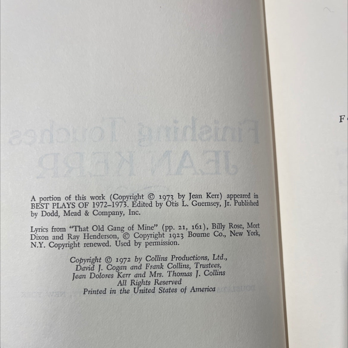 finishing touches book, by jean kerr, 1973 Hardcover image 3