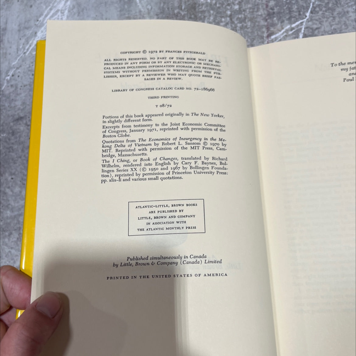 fire in the lake the vietnamese and the americans in vietnam book, by frances fitzgerald, 1972 Hardcover image 3