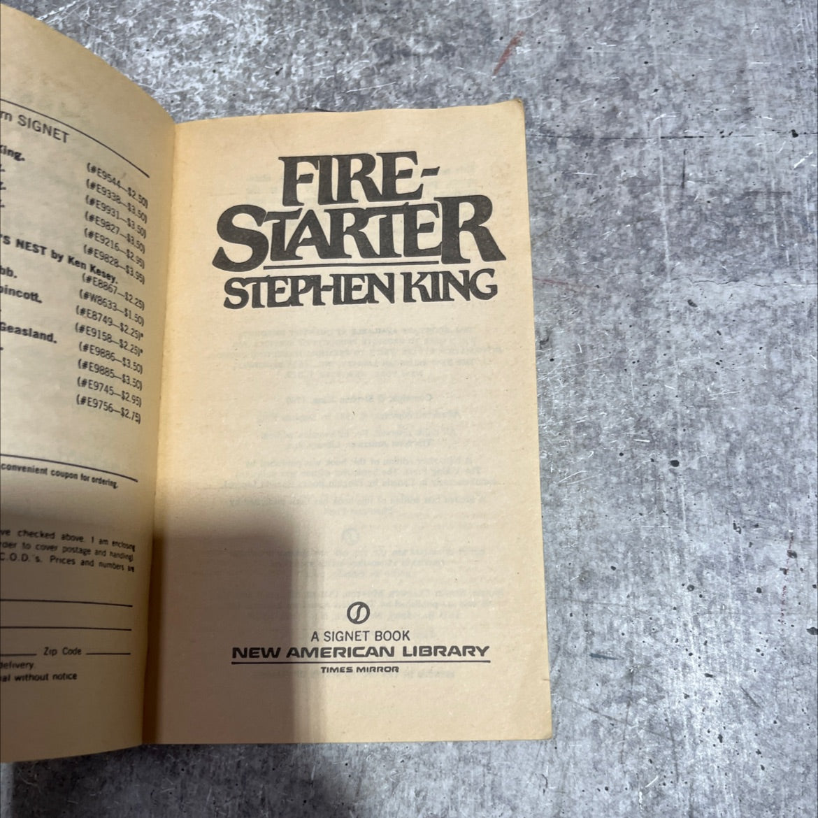fire-starter book, by stephen king, 1981 Paperback image 2