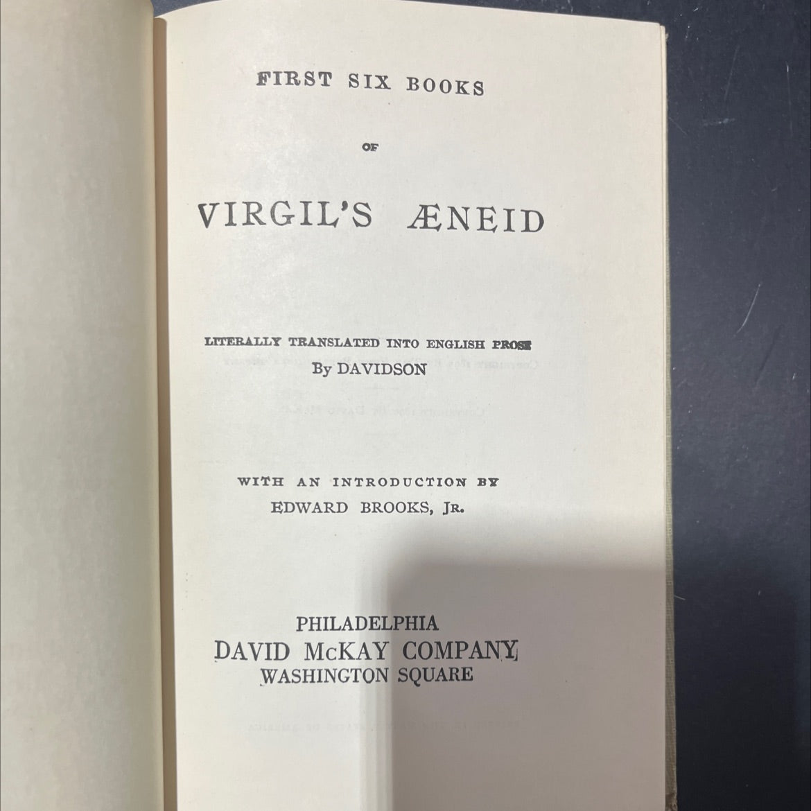 first six books of virgil's aeneid literally translated into english prose book, by davidson, 2021 Hardcover image 2