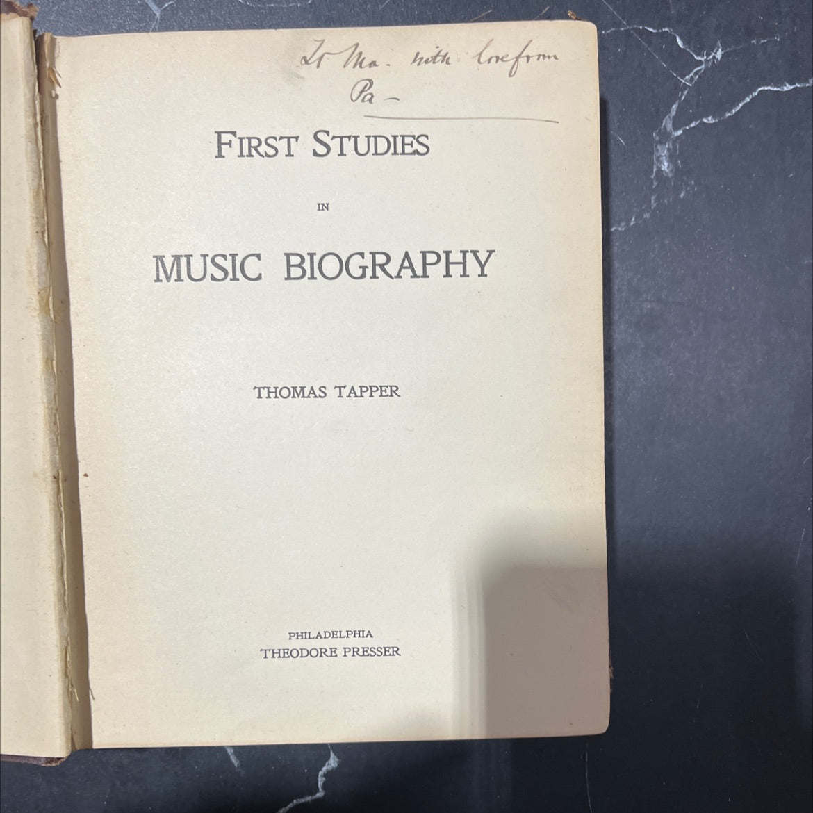 first studies in music biography book, by thomas tapper, 1900 Hardcover image 2