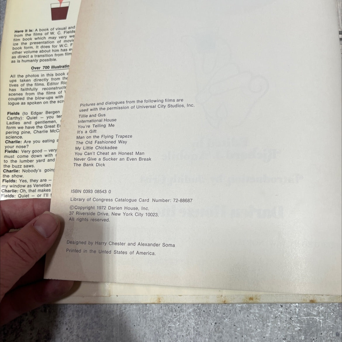 flasks fields verbal & visual gems from the films of w.c.fields book, by richard j. anobile, 1972 Hardcover image 3