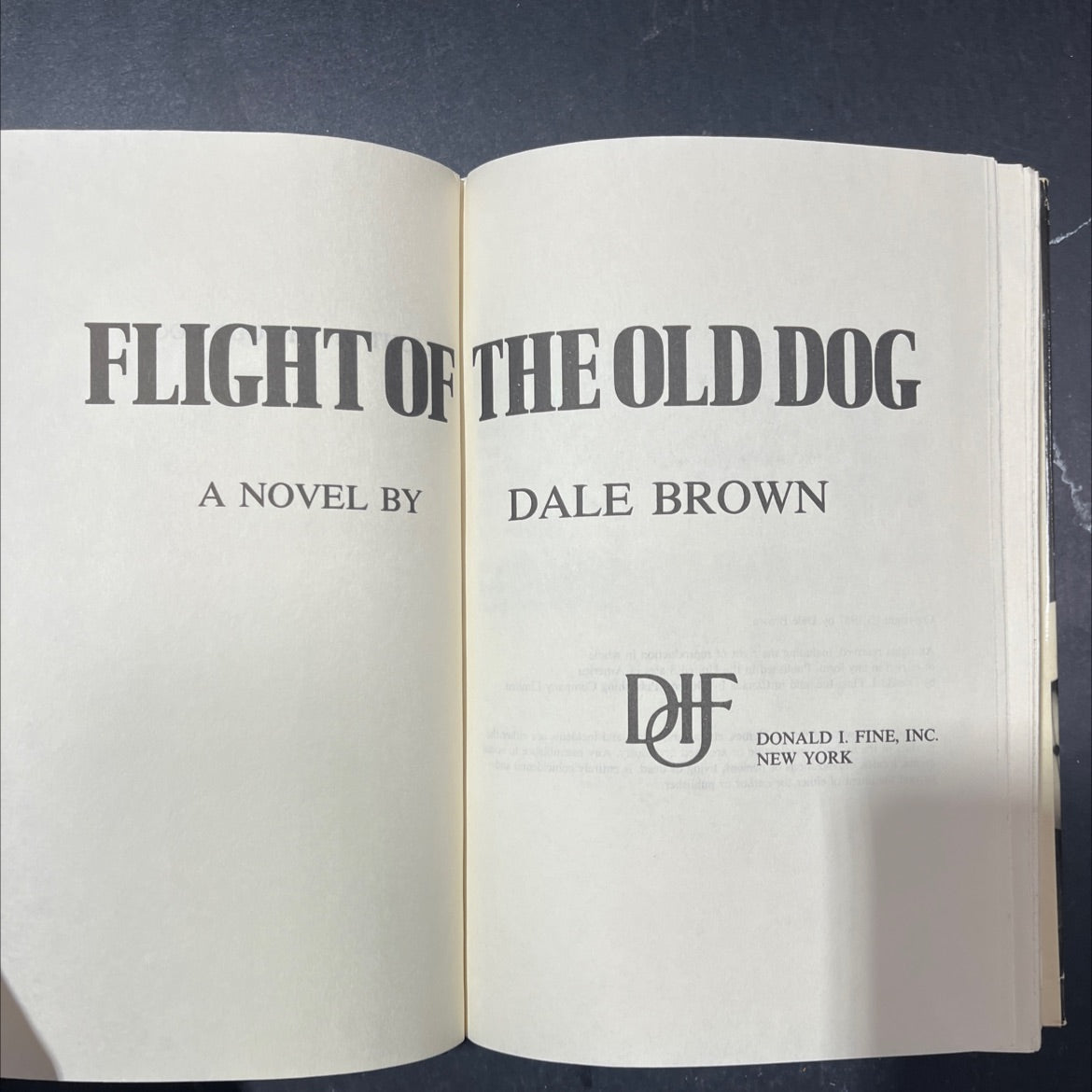 flight of the old dog book, by dale brown, 1987 Hardcover image 2
