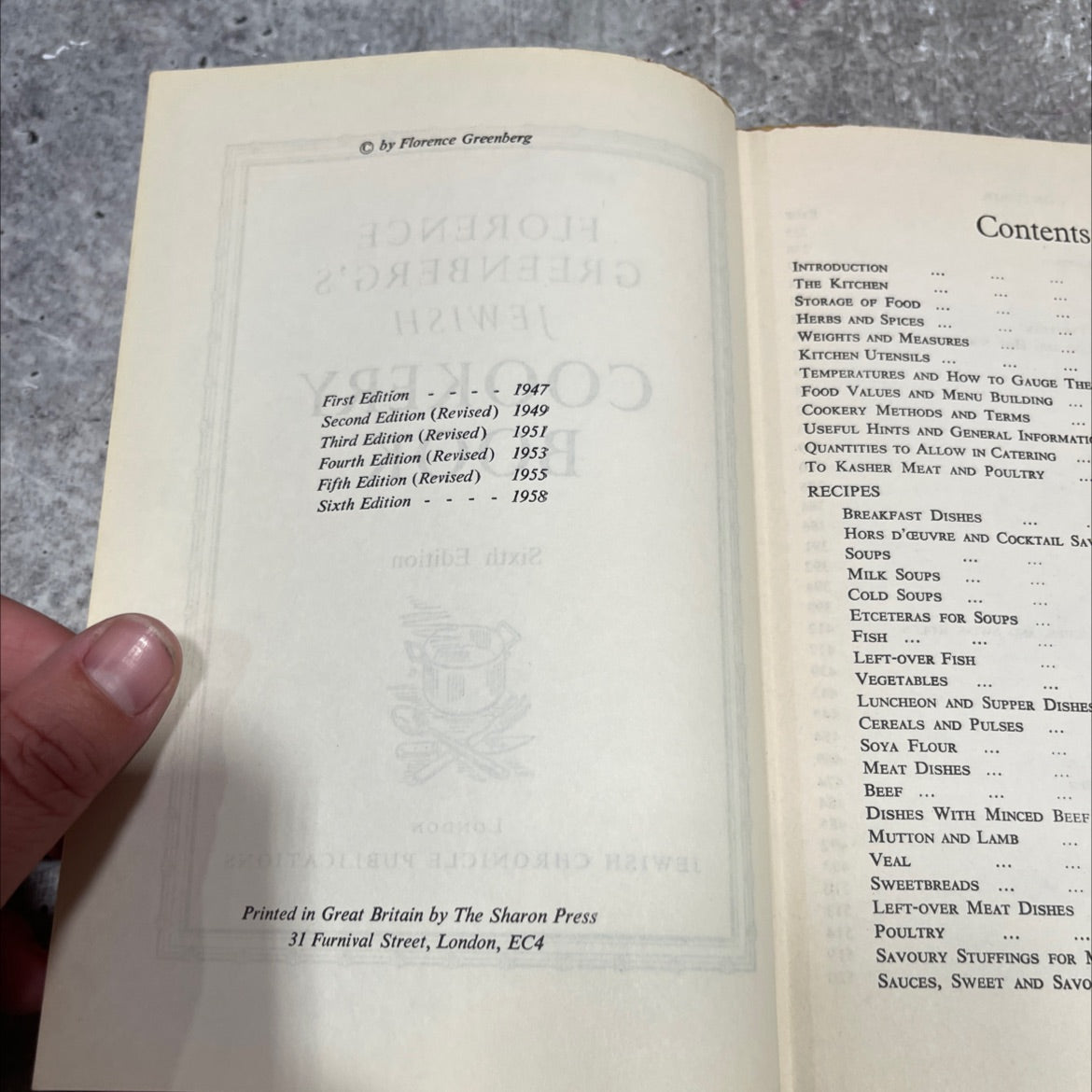 florence greenberg's jewish cookery book book, by florence greenberg, 1958 Hardcover image 3