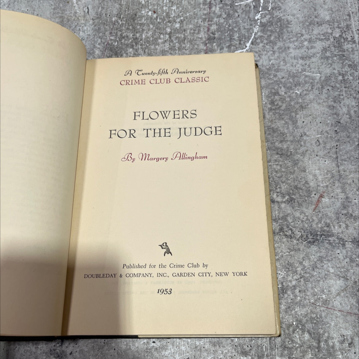 flowers for the judge book, by Margery Allingham, 1953 Hardcover image 2