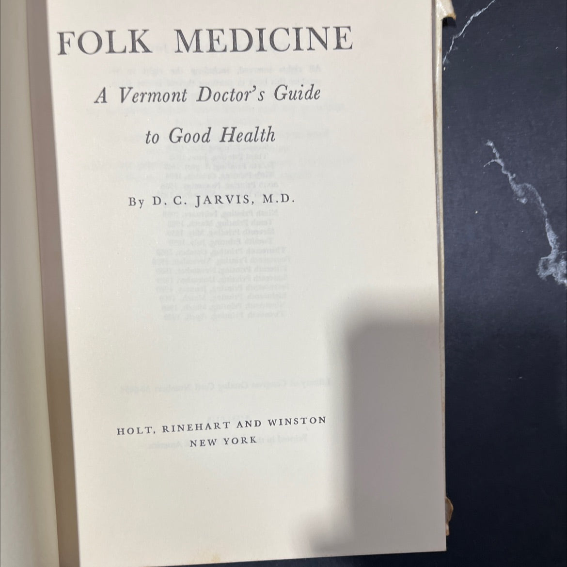 folk medicine a vermont doctor's guide to good health book, by d. c. jarvis, m.d., 1960 Hardcover image 2