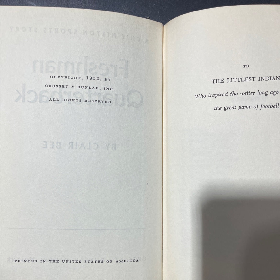 football, a chip hilton sports story freshman quarterback book, by clair bee, 1952 Hardcover image 3