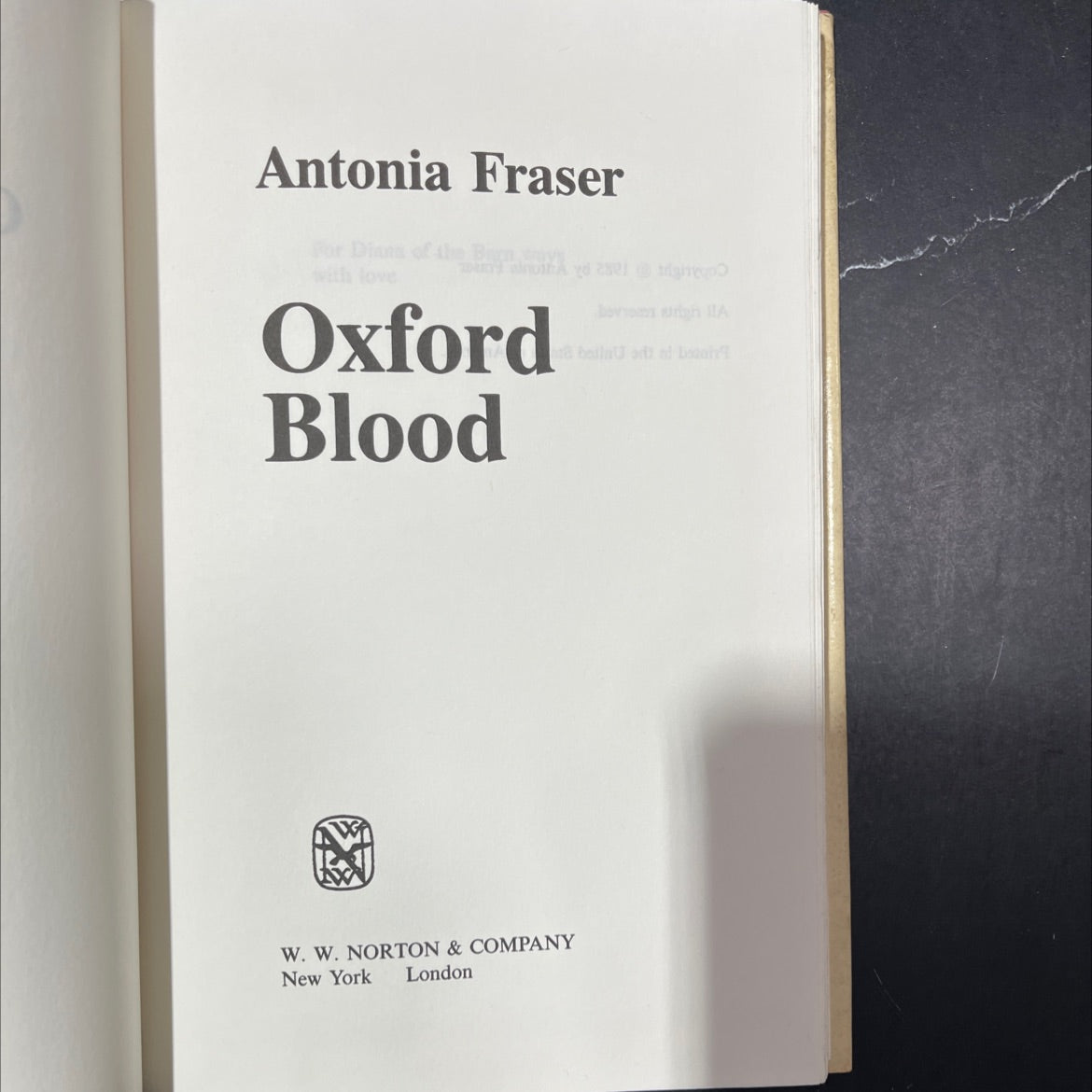 for diana of t with love book, by Antonia Fraser, 1985 Hardcover image 2