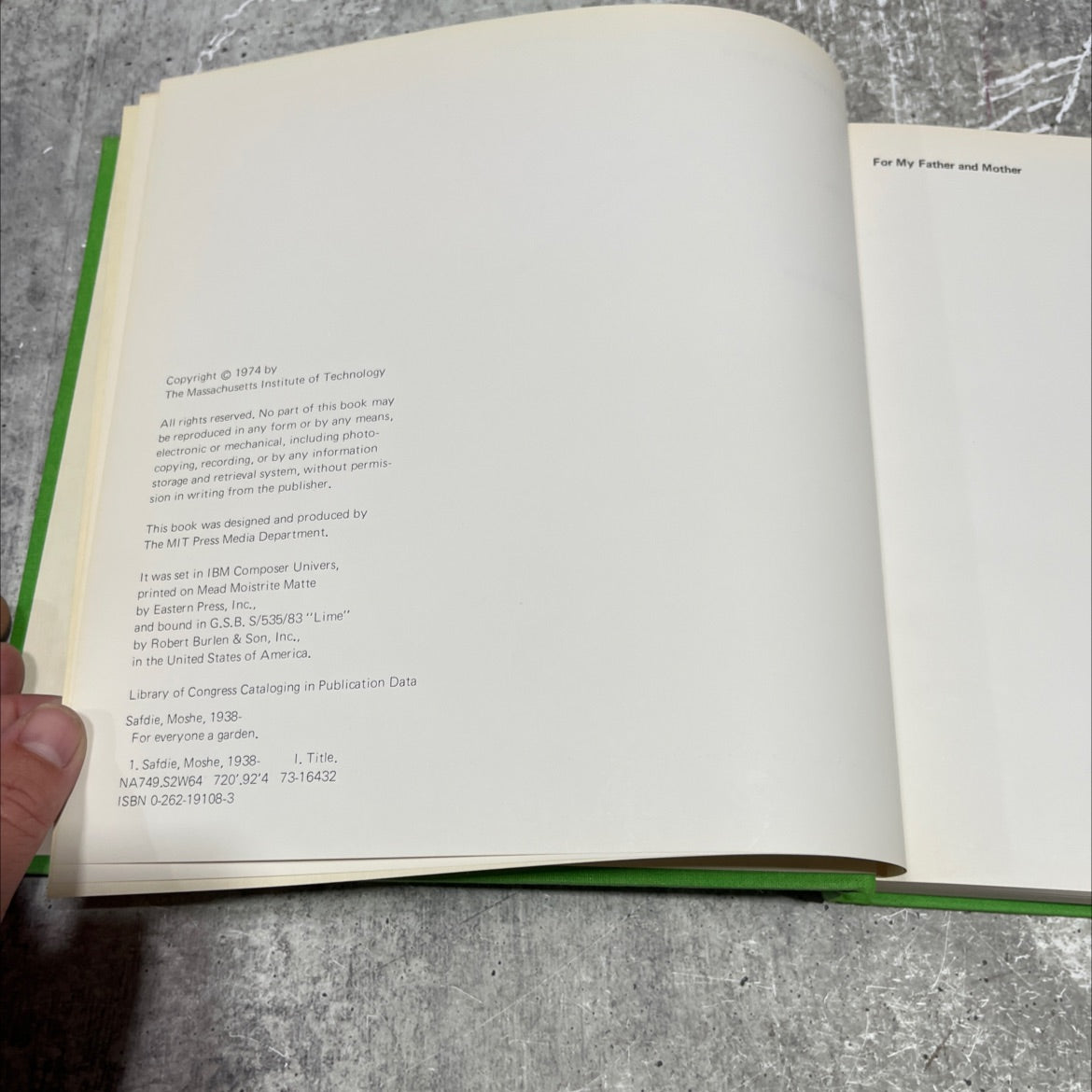 for everyone a garden book, by Moshe Safdie, 1974 Hardcover image 3