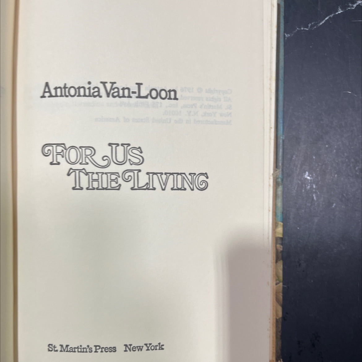 for us ater yoy m the living book, by Antonia Van-Loon, 1976 Hardcover image 2
