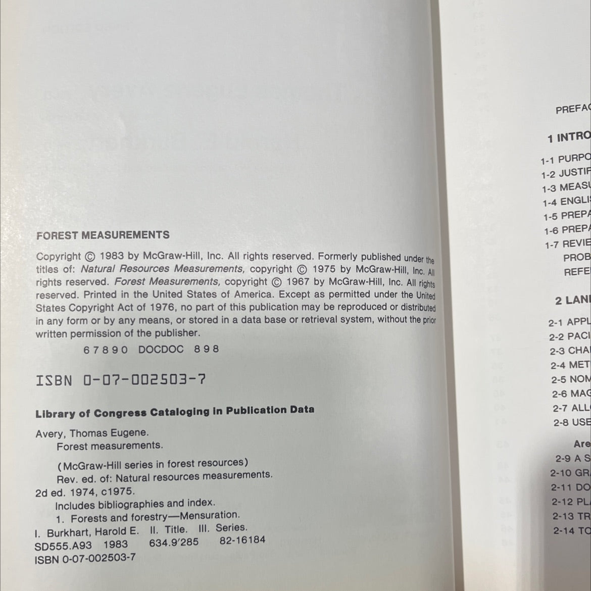 forest measurements book, by Thomas Eugene Avery, Harold E. Burkhart, 1983 Hardcover image 3