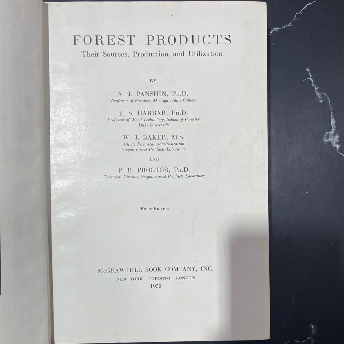 forest products their sources, production, and utilization book, by A. J. Panshin, E. S. Harrar, W. J. Baker, P. B. image 2