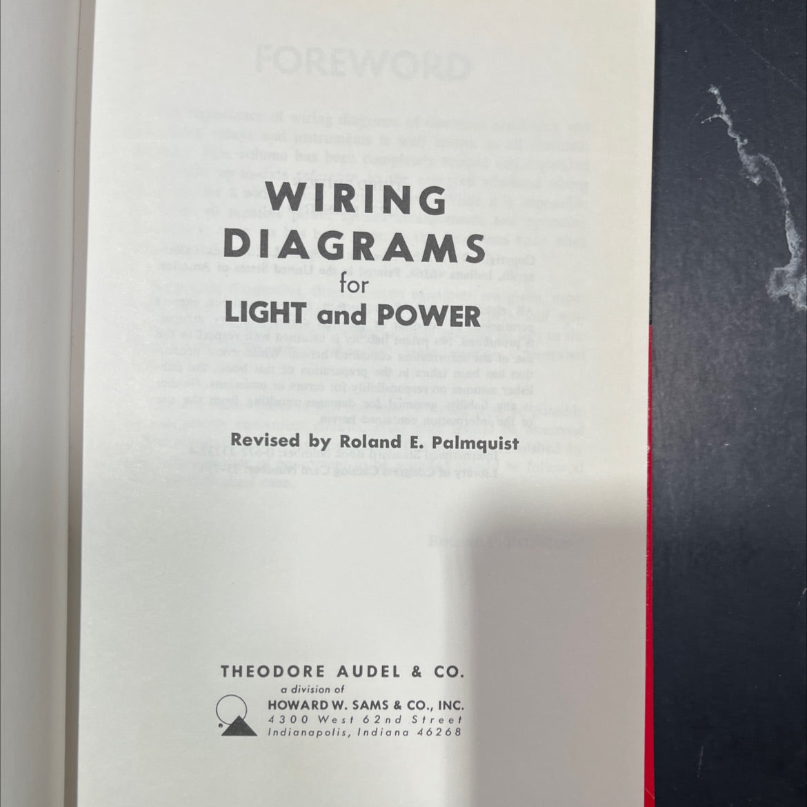 foreword wiring diagrams for light and power book, by roland e. palmquist, 1978 Hardcover image 2