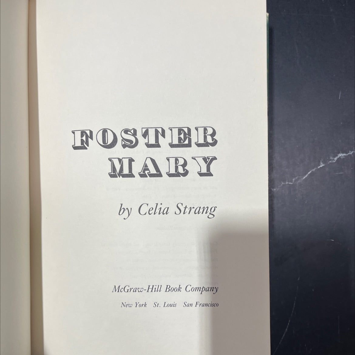 foster mary book, by celia strang, 1979 Hardcover image 2
