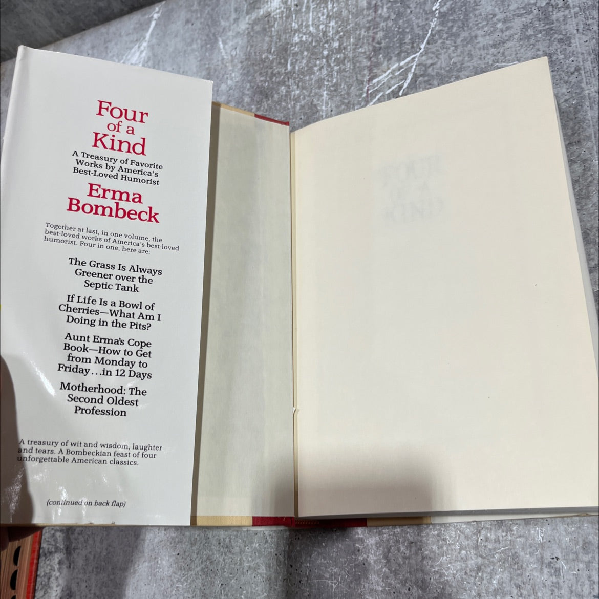 four of a kind book, by erma bombeck, 1985 Hardcover image 4