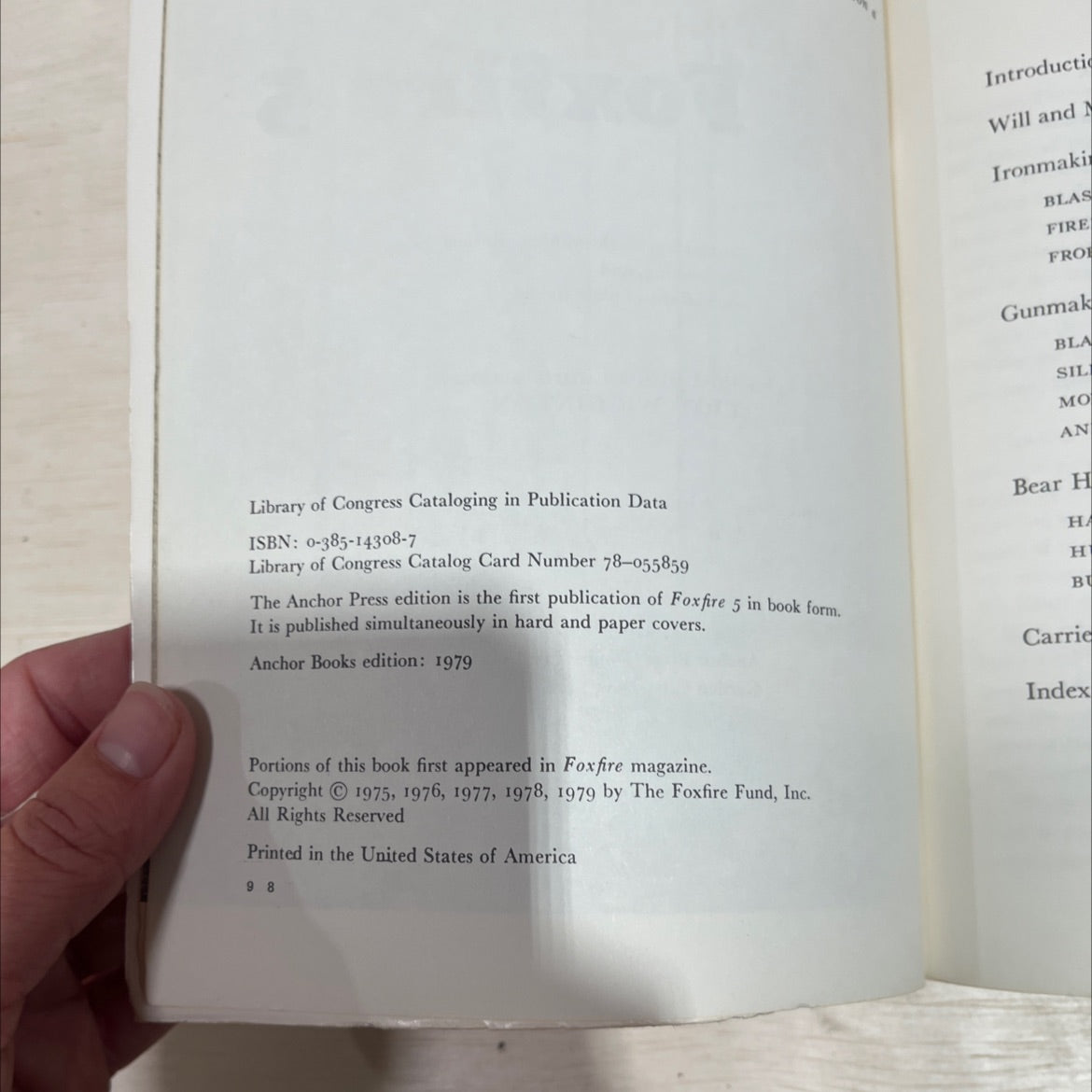 foxfire 5 ironmaking, blacksmithing, flintlock rifles, bear hunting, and other affairs of plain living book, by eliot image 3