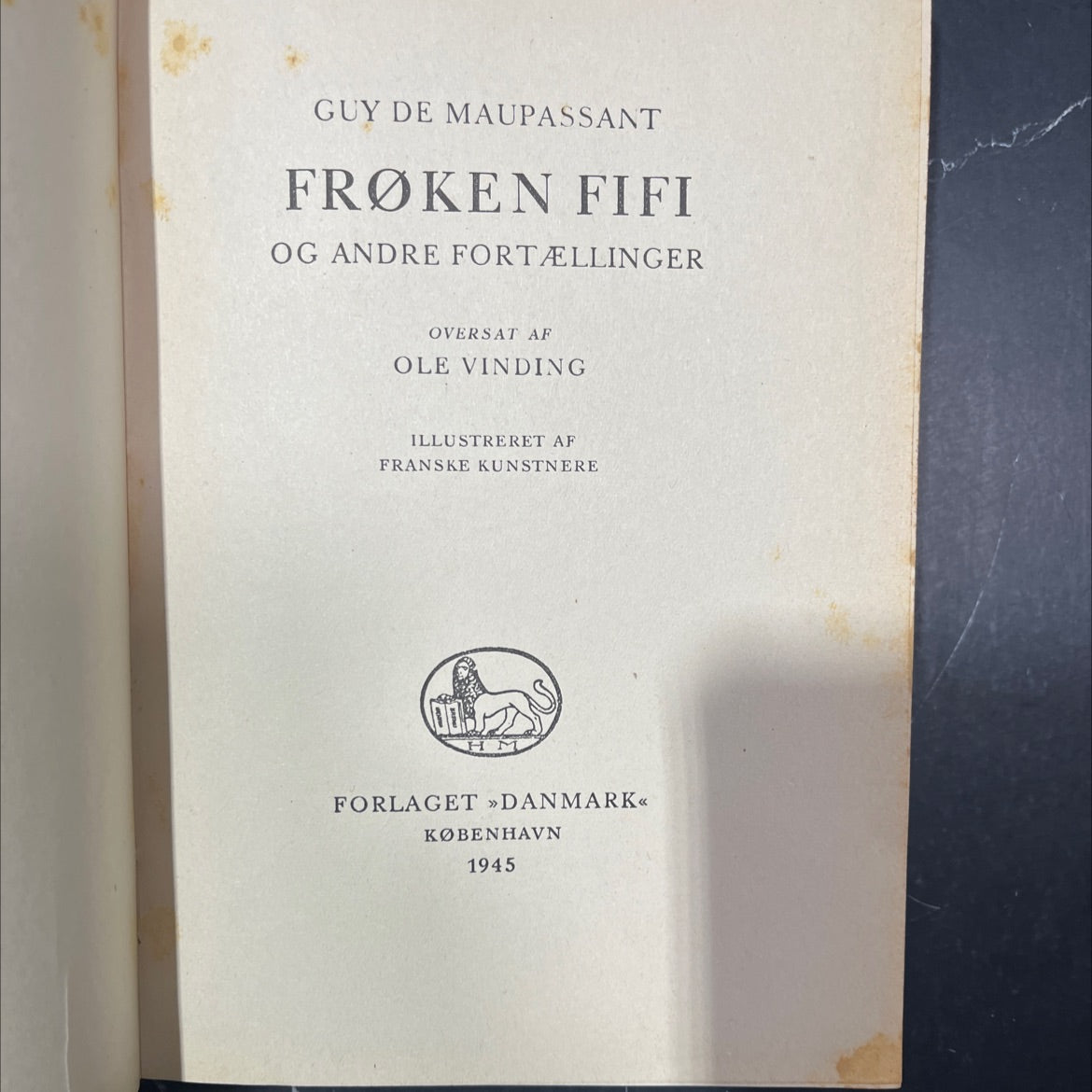 frøken fifi and other tales book, by guy de maupassant, 1945 Hardcover image 2