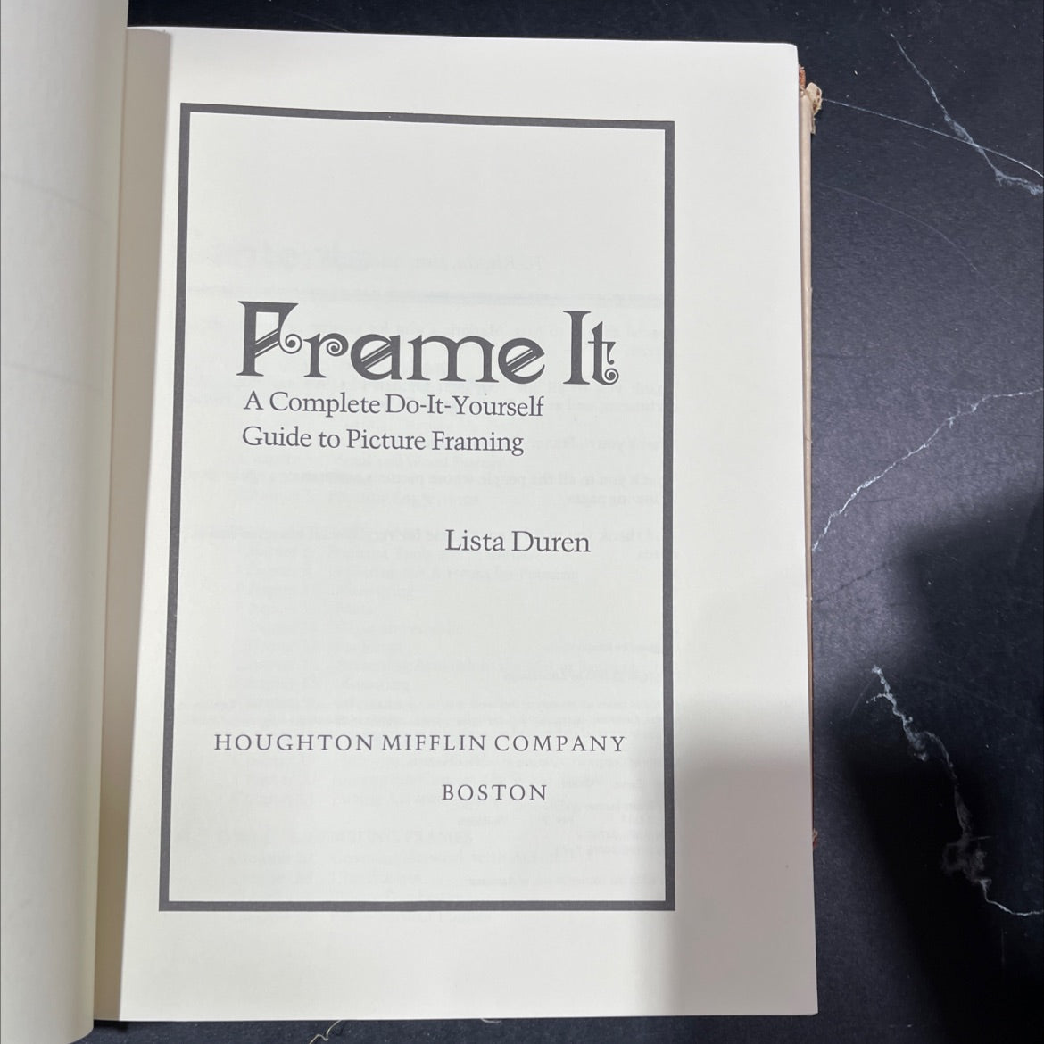 frame it a complete do-it-yourself guide to picture framing book, by lista duren, 1976 Hardcover image 2