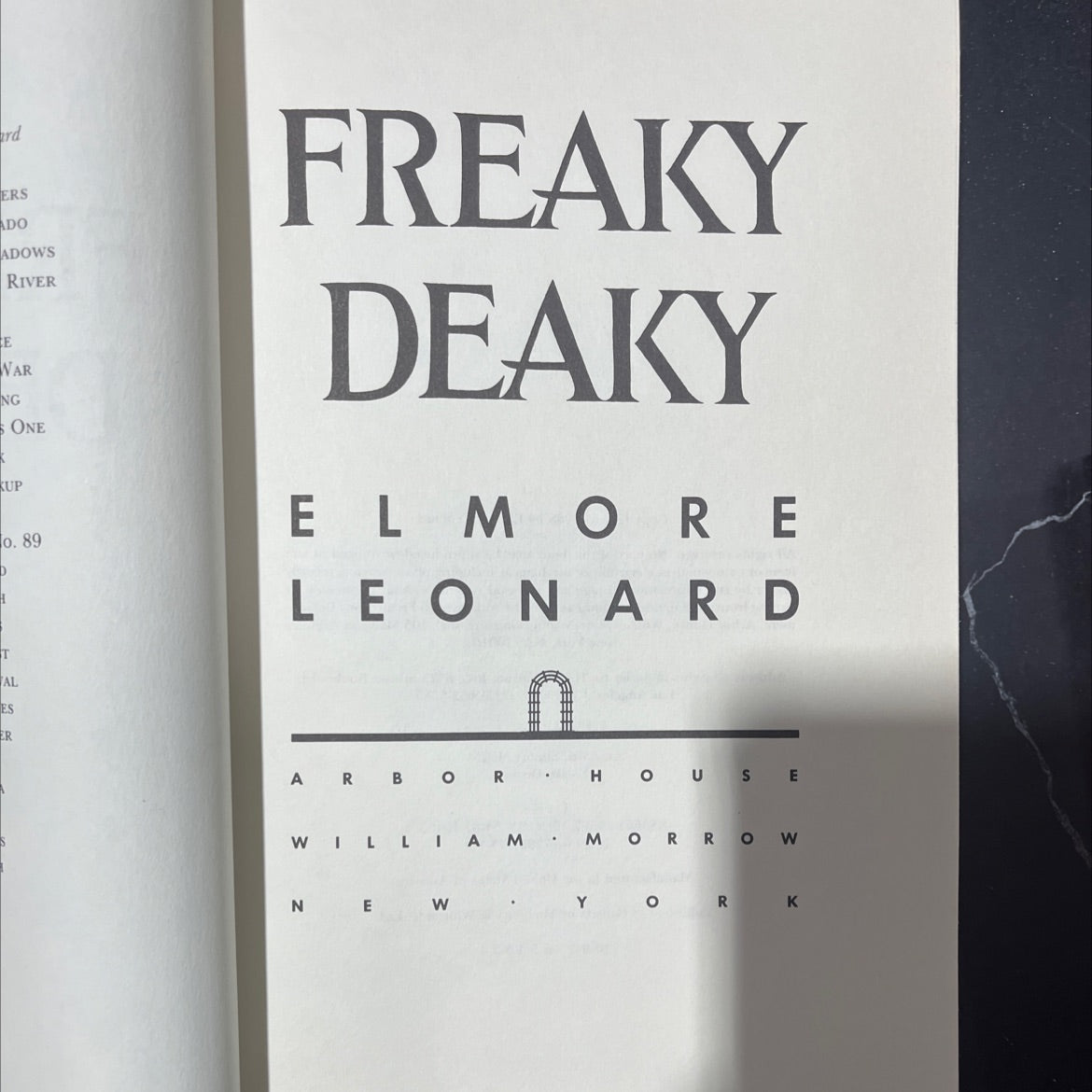 freaky deaky book, by Elmore Leonard, 1988 Hardcover image 2