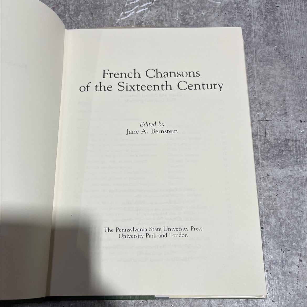 french chansons of the sixteenth century book, by Jane A. Bernstein, 1985 Hardcover image 2