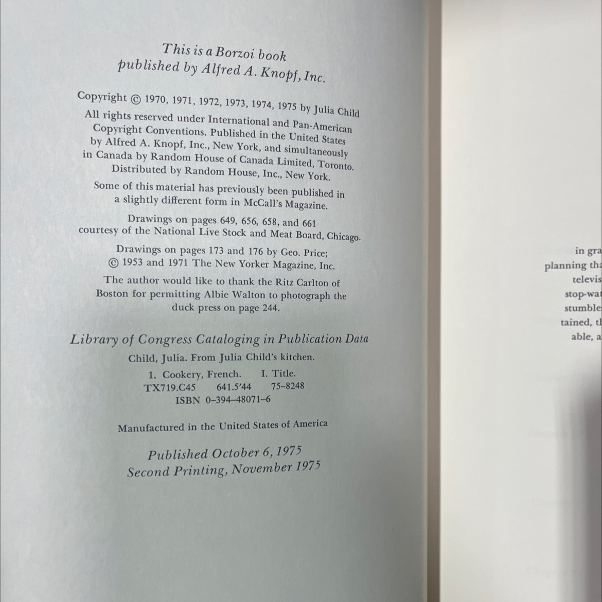 from julia child's kitchen book, by julia child, 1975 Hardcover image 3